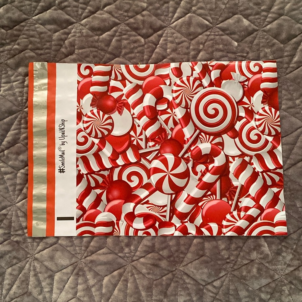 Candy Cane Lollipop Designer Poly Mailers Envelopes Printed Bags 10x13 (25 Pack - Picture 6 of 11